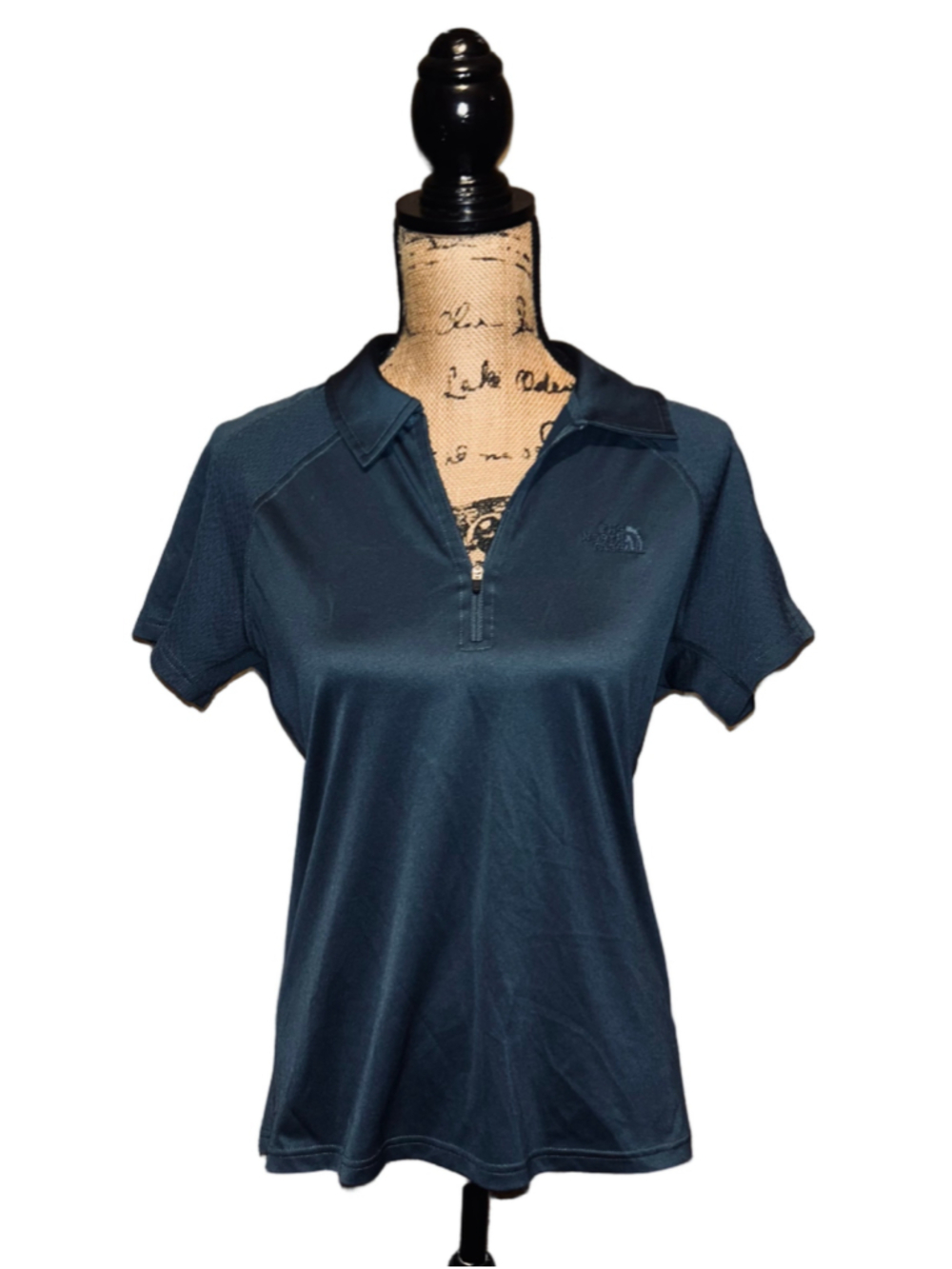 Women's The North Face Short Sleeve Polo Shirt Blue Size L